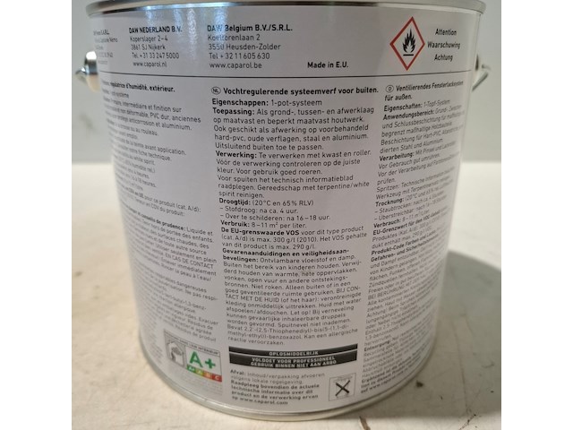 4 x 2,5 liter caparol trimaxx satin, wit - afbeelding 3 van  4
