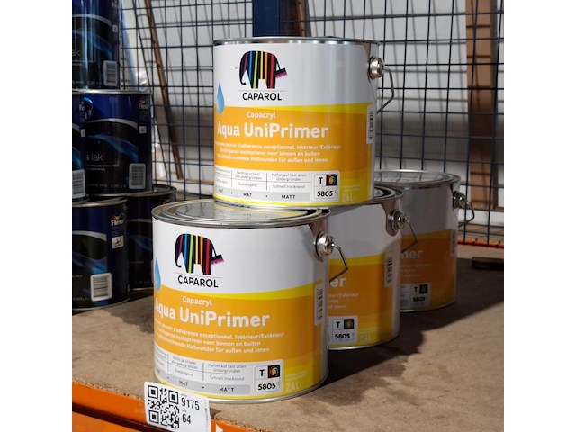 4 x 2,5 liter caparol uniprimer, ral 9005 / zwart - afbeelding 1 van  3