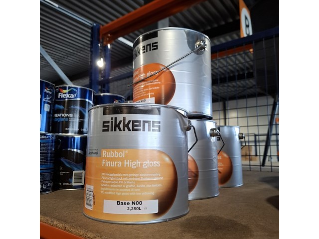 4 x 2,5 liter finura hoogglanslak, sikkens, n0.15.10/monumentengroen - afbeelding 1 van  5