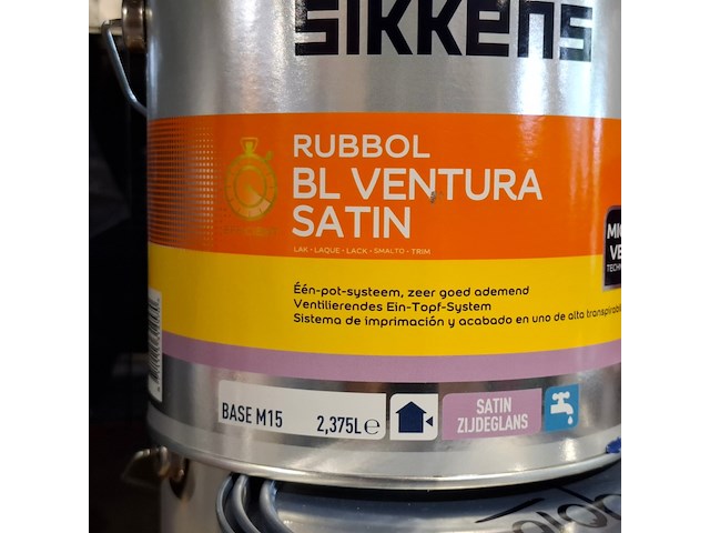 4 x 2,5 liter watergedragen zijdeglanslak, sikkens, bl ventura, ral 9010 - afbeelding 3 van  3