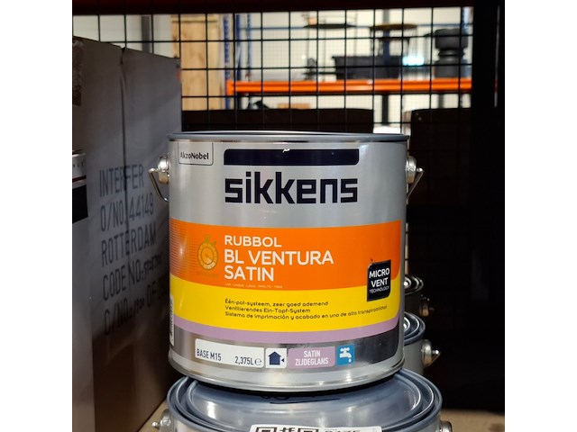 4 x 2,5 liter watergedragen zijdeglanslak, sikkens, bl ventura, wit - afbeelding 2 van  3