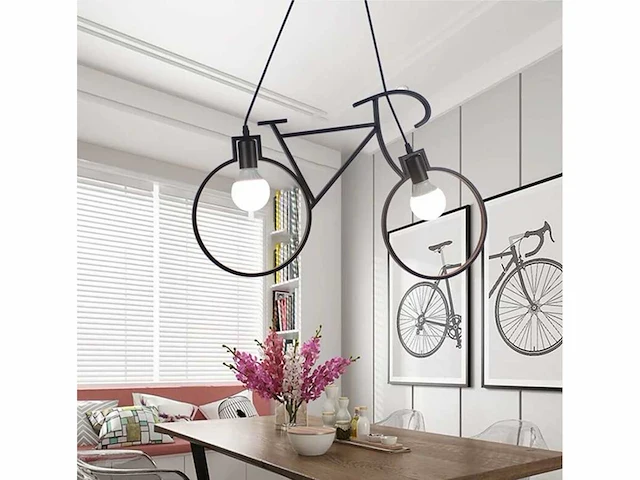4 x bici hanglampen zwart, e27 - afbeelding 2 van  7