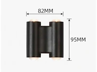 4 x bidirectionele led wandlamp – 4w – 3500k warm wit – ip54 – sw-47-2 - afbeelding 3 van  6