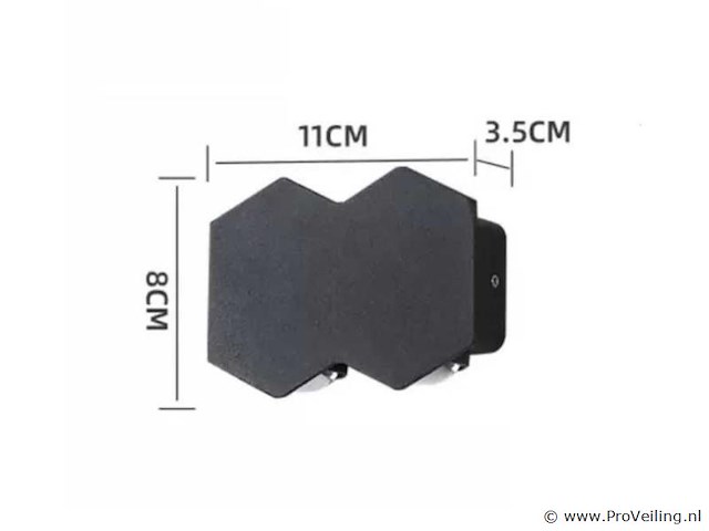 4 x bidirectionele led wandlamp – 4w – 3500k warm wit – ip54 – sw-51-2 - afbeelding 4 van  4