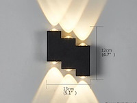 4 x bidirectionele led wandlamp – 6w – 3500k warm wit – ip54 – sw-45-3 - afbeelding 3 van  4