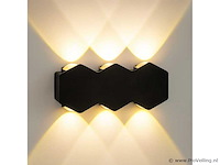 4 x bidirectionele led wandlamp – 6w – 3500k warm wit – ip54 – sw-51-3 - afbeelding 1 van  4