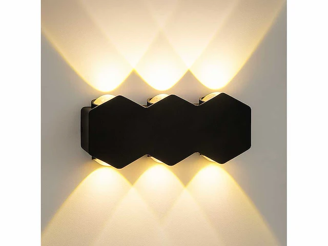 4 x bidirectionele led wandlamp – 6w – 3500k warm wit – ip54 – sw-51-3 - afbeelding 1 van  8