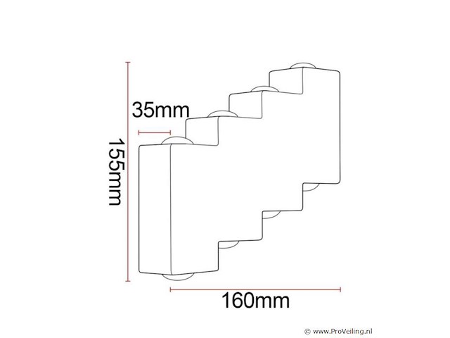 4 x bidirectionele led wandlamp – 8w – 3500k warm wit – ip54 – sw-45-4 - afbeelding 2 van  4