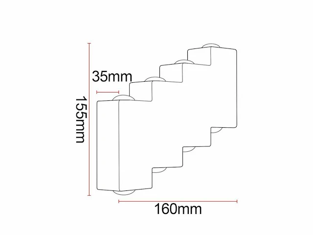 4 x bidirectionele led wandlamp – 8w – 3500k warm wit – ip54 – sw-45-4 - afbeelding 3 van  7