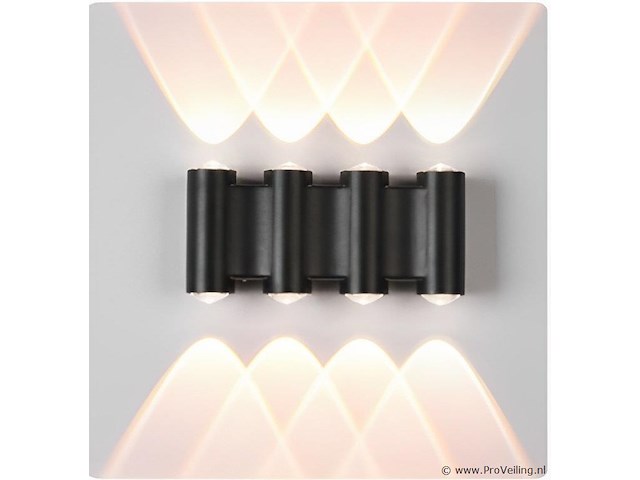 4 x bidirectionele led wandlamp – 8w – 3500k warm wit – ip54 – sw-47-4 - afbeelding 1 van  3