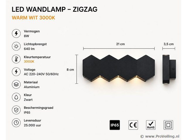 4 x bidirectionele led wandlamp – 8w – 3500k warm wit – ip54 – sw-51-4 - afbeelding 3 van  4