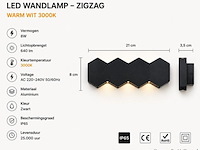 4 x bidirectionele led wandlamp – 8w – 3500k warm wit – ip54 – sw-51-4 - afbeelding 3 van  4