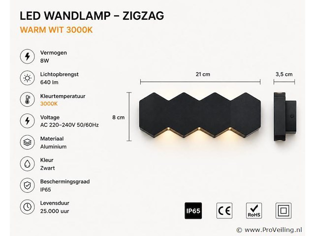 4 x bidirectionele led wandlamp – 8w – 3500k warm wit – ip54 – sw-51-4 - afbeelding 3 van  4