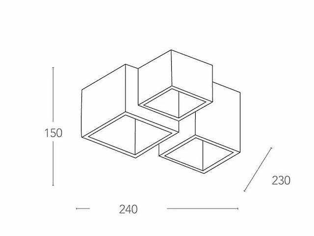 4 x bloq 3.0 square plafond armaturen - afbeelding 2 van  7