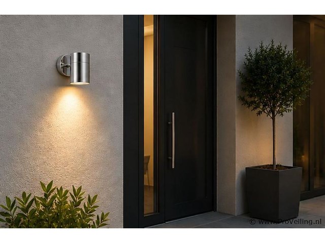 4 x buiten wandlamp gu10 – mat chroom – ip44 – manolya-1 - afbeelding 3 van  5