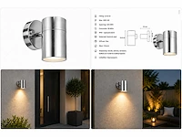 4 x buiten wandlamp gu10 – mat chroom – ip44 – manolya-1 - afbeelding 11 van  15