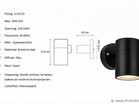 4 x buiten wandlamp gu10 – zwart – ip44 – manolya-1 - afbeelding 4 van  5