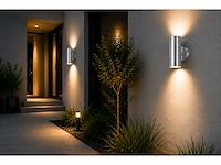 4 x buiten wandlamp up & down – 2xgu10 – mat chroom – ip44 – manolya-2