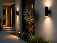 4 x buiten wandlamp up & down – 2xgu10 – zwart – ip44 – manolya-2 - afbeelding 1 van  5
