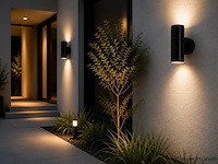 4 x buiten wandlamp up & down – 2xgu10 – zwart – ip44 – manolya-2 - afbeelding 1 van  5