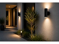 4 x buiten wandlamp up & down – 2xgu10 – zwart – ip44 – manolya-2 - afbeelding 12 van  15