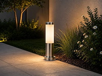4 x buitenlamp tuinpaal – e27 – chroom – ip44 – 325mm – defne-3 - afbeelding 3 van  5
