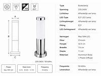 4 x buitenlamp tuinpaal – e27 – chroom – ip44 – 325mm – defne-3 - afbeelding 6 van  15