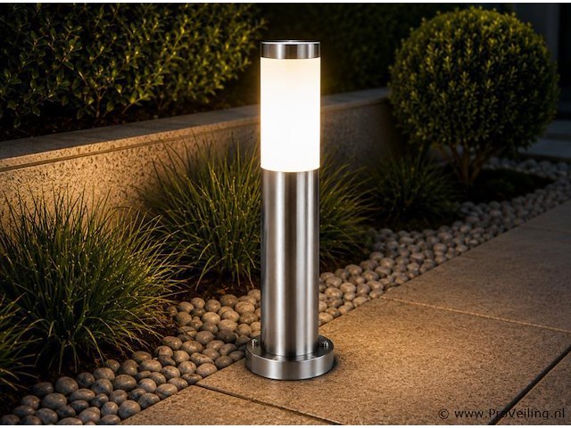 4 x buitenlamp tuinpaal – e27 – chroom – ip44 – 500mm – defne-4 - afbeelding 3 van  5