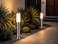 4 x buitenlamp tuinpaal – e27 – chroom – ip44 – 500mm – defne-4 - afbeelding 1 van  5