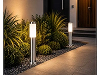 4 x buitenlamp tuinpaal – e27 – chroom – ip44 – 500mm – defne-4
