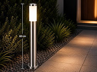 4 x buitenlamp tuinpaal – e27 – chroom – ip44 – 800mm – defne-5 - afbeelding 3 van  5