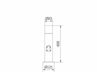 4 x cortona 40 schuko buiten lamp zwart - afbeelding 4 van  10