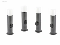 4 x cortona 40 schuko buiten lamp zwart - afbeelding 7 van  8