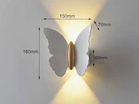 4 x farfala wandlamp wit goud - afbeelding 3 van  6
