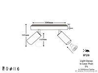 4 x gu10 opbouwspot armatuur – 2 draaibare spots – ip20 – zwart - afbeelding 4 van  4
