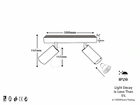4 x gu10 opbouwspot armatuur – 2 draaibare spots – ip20 – zwart - afbeelding 4 van  4