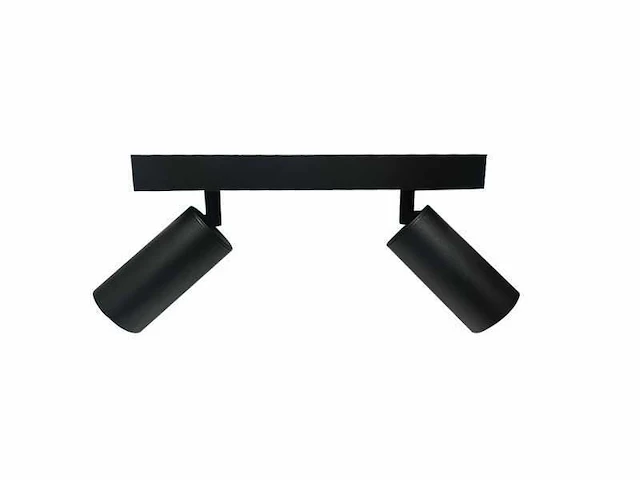 4 x gu10 opbouwspot armatuur – 2 draaibare spots – ip20 – zwart - afbeelding 2 van  4