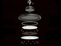 4 x highbay ufo 100w - pro design smd - dimbaar - koud wit 6500k - afbeelding 5 van  8