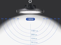 4 x highbay ufo 150w - pro design smd - dimbaar - koud wit 6500k - afbeelding 6 van  9