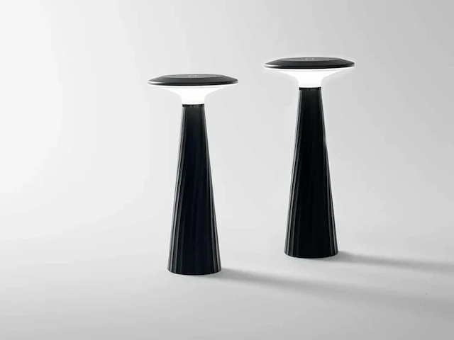 4 x intec brio oplaadbare design lampen zwart - afbeelding 4 van  4