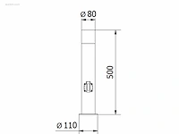 4 x largo 50 schuko buiten lamp zwart - afbeelding 4 van  7
