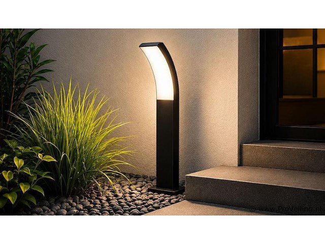4 x led buiten sokkel lamp – 12w – 4200k neutraal wit - zwart – ip65 – prestige-2 - afbeelding 3 van  5