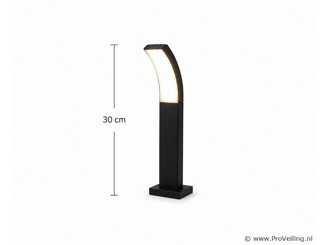 4 x led buiten sokkel lamp – 12w – 4200k neutraal wit - zwart – ip65 – prestige-2 - afbeelding 2 van  5
