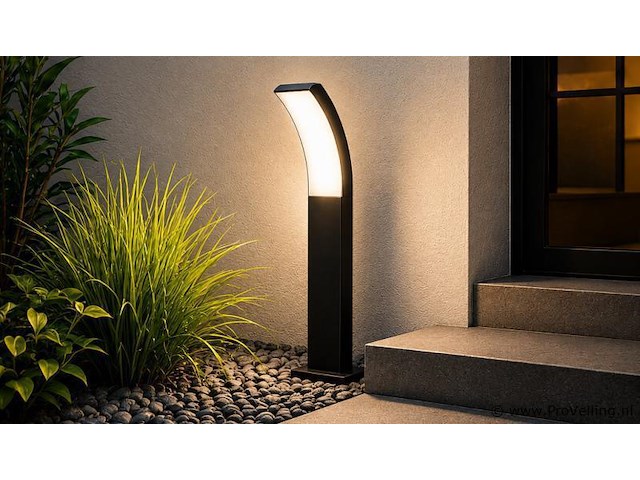 4 x led buiten sokkel lamp – 12w – 4200k neutraal wit - zwart – ip65 – prestige-2 - afbeelding 3 van  5