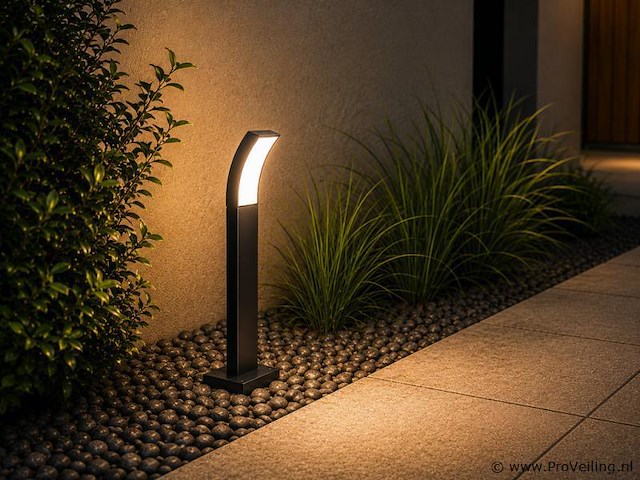 4 x led buiten sokkel lamp – 12w – 4200k neutraal wit - zwart – ip65 – prestige-3 - afbeelding 3 van  5