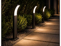 4 x led buiten sokkel lamp – 12w – 4200k neutraal wit - zwart – ip65 – prestige-3