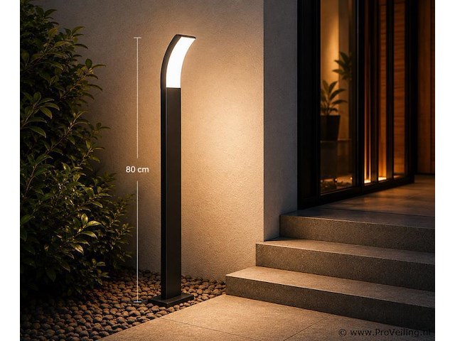 4 x led buiten sokkel lamp – 12w – 4200k neutraal wit - zwart – ip65 – prestige-4 - afbeelding 3 van  5