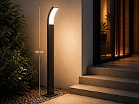 4 x led buiten sokkel lamp – 12w – 4200k neutraal wit - zwart – ip65 – prestige-4 - afbeelding 3 van  5