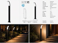 4 x led buiten sokkel lamp – 12w – 4200k neutraal wit - zwart – ip65 – prestige-4 - afbeelding 5 van  5