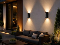 4 x led buiten wandlamp – 10w – 4200k neutraal wit - zwart – ip65 – marvel-10 - afbeelding 1 van  5